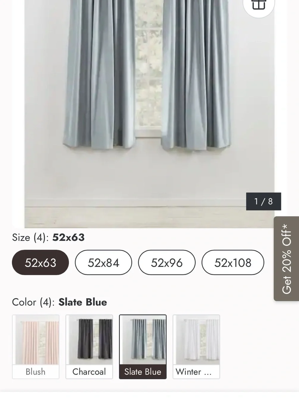 Ralph Lauren Velvety Room Darkening Panel in Slate Blue